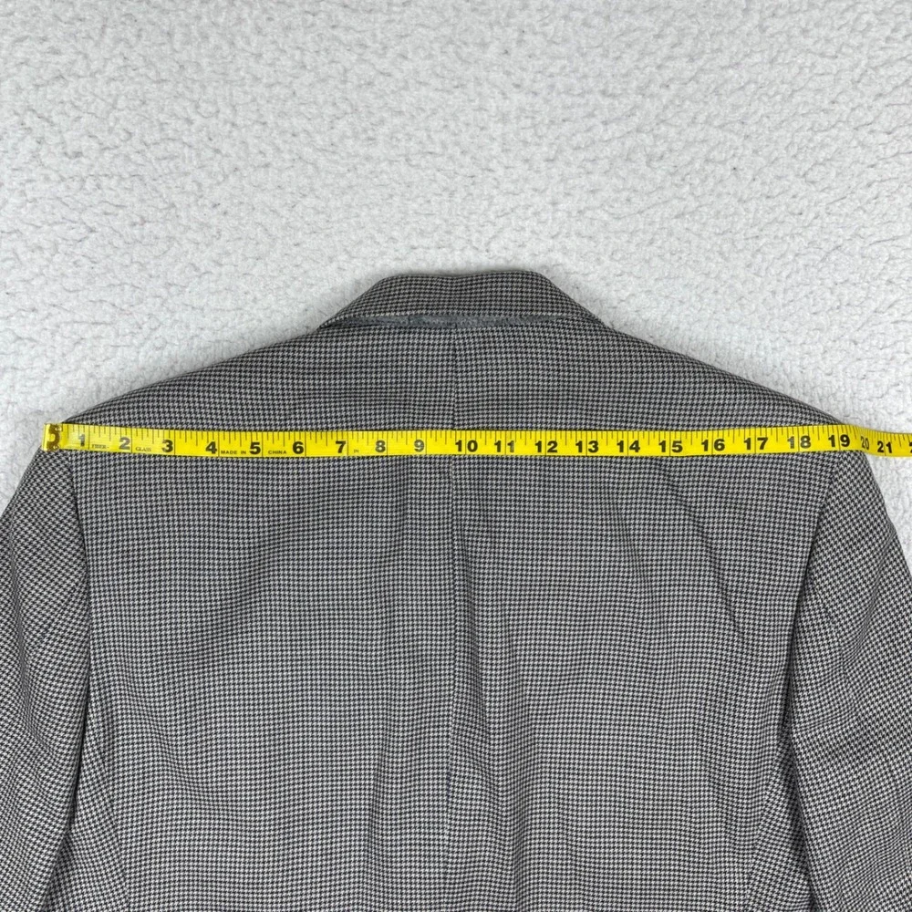 Lauren Ralph Lauren Blazer Mens 40R Gray Houndstooth Silk Wool Jacket Business